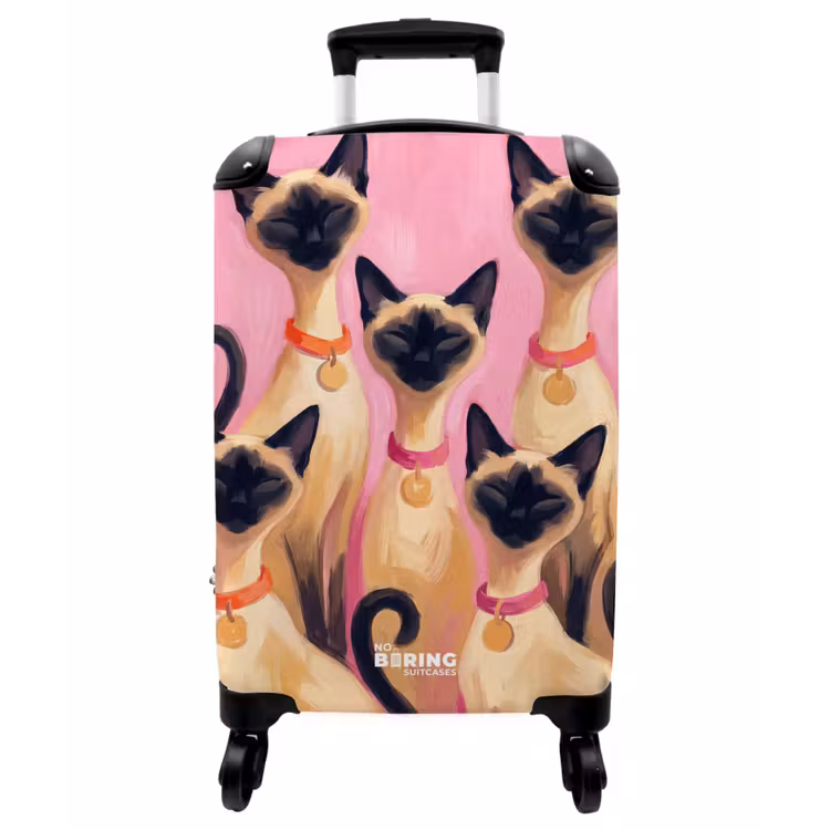 Koffer - Katze – Gruppe – Tiere – Modern – Rosa - Kat - Groep - Dieren - Modern - Roze NBS - Handbagage koffer - Vrouwen middel