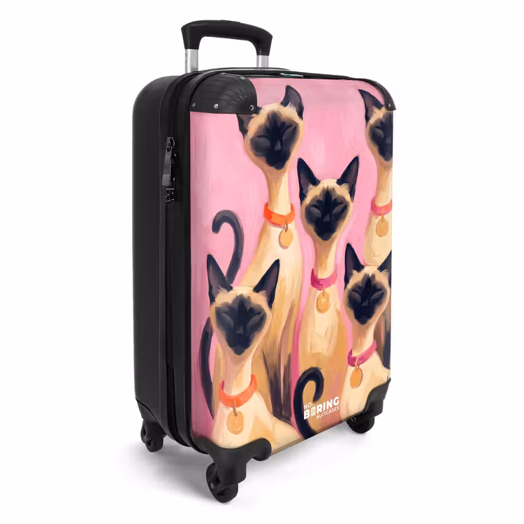 Koffer - Katze – Gruppe – Tiere – Modern – Rosa - Kat - Groep - Dieren - Modern - Roze NBS - Handbagage koffer - Vrouwen middel