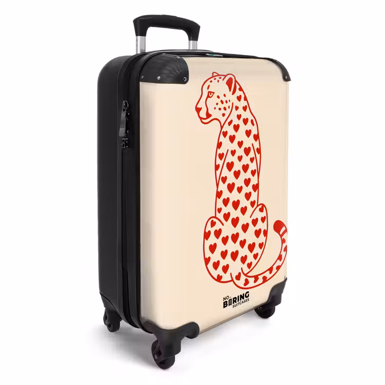 Koffer - Katze – Herzen – Tiere – Modern – Rot - Kat - Harten - Dieren - Modern - Rood NBS - Handbagage koffer - Vrouwen middel