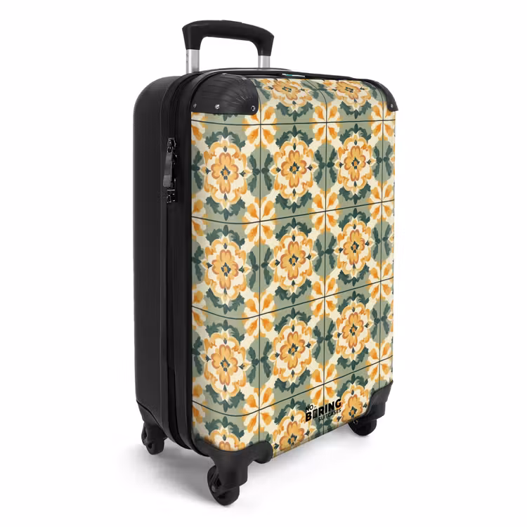 Keramiek - Verweerd - Kleurrijk NBS - Handbagage koffer - Volwassenen Unisex middel -productfoto_3d