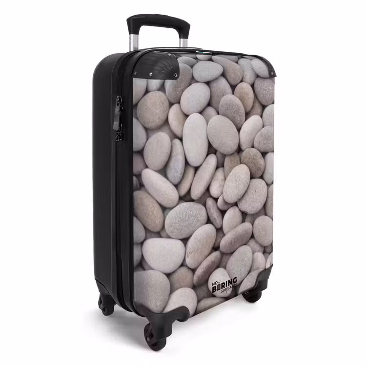 Kiezels - Stenen - Grijs NBS - Handbagage koffer - Volwassenen Unisex middel -productfoto_3d