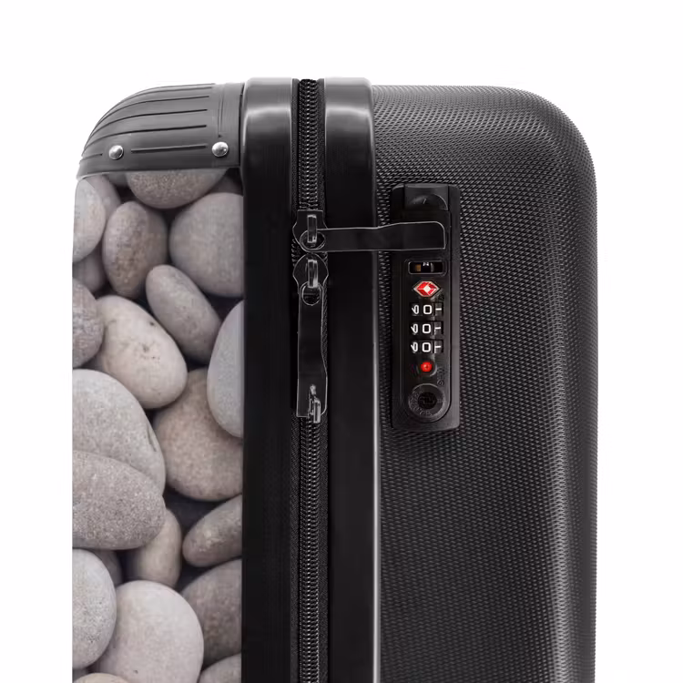 Kiezels - Stenen - Grijs NBS - Handbagage koffer - Volwassenen Unisex middel -slot