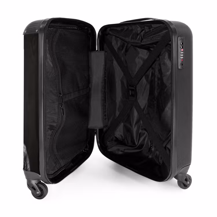Koffer - Kind – Lupe – Porträt – Schwarz-Weiß - Kind - Vergrootglas - Portret - Zwart-wit NBS - Handbagage koffer - Volwassenen Unisex middel