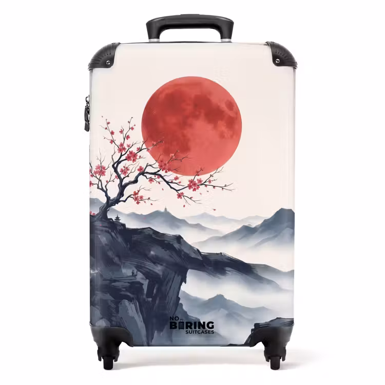 Koffer - Kirschblüte – Orientalisch – Rot - Kersenbloesem - Oosters - Rood NBS - Handbagage koffer - Volwassenen Unisex middel