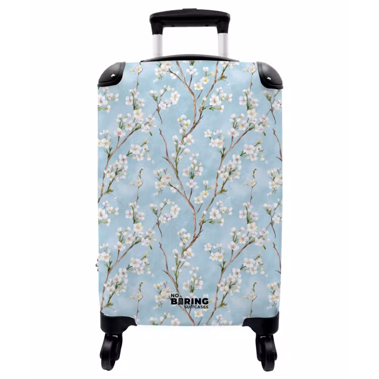 Koffer - Kirschblüte – Textur – Blau - Kersenbloesem - Textuur - Blauw NBS - Handbagage koffer - Vrouwen middel