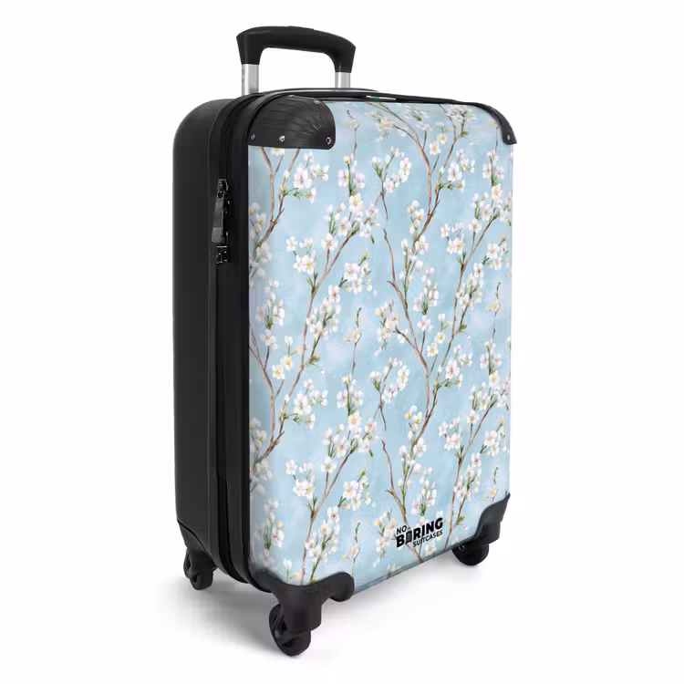Koffer - Kirschblüte – Textur – Blau - Kersenbloesem - Textuur - Blauw NBS - Handbagage koffer - Vrouwen middel