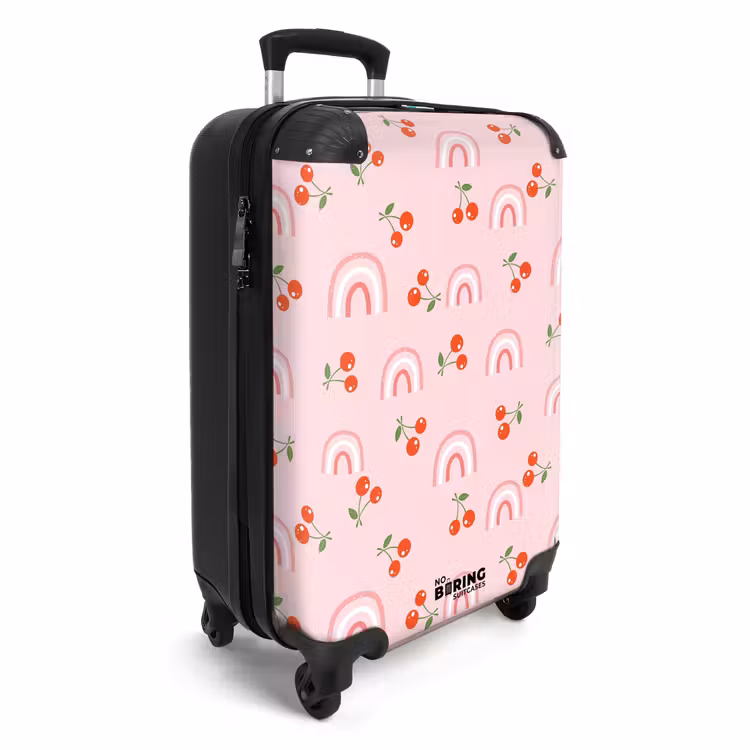 Kersen en regenboogpatroon NBS - Handbagage koffer - Unisex middel -productfoto_3d