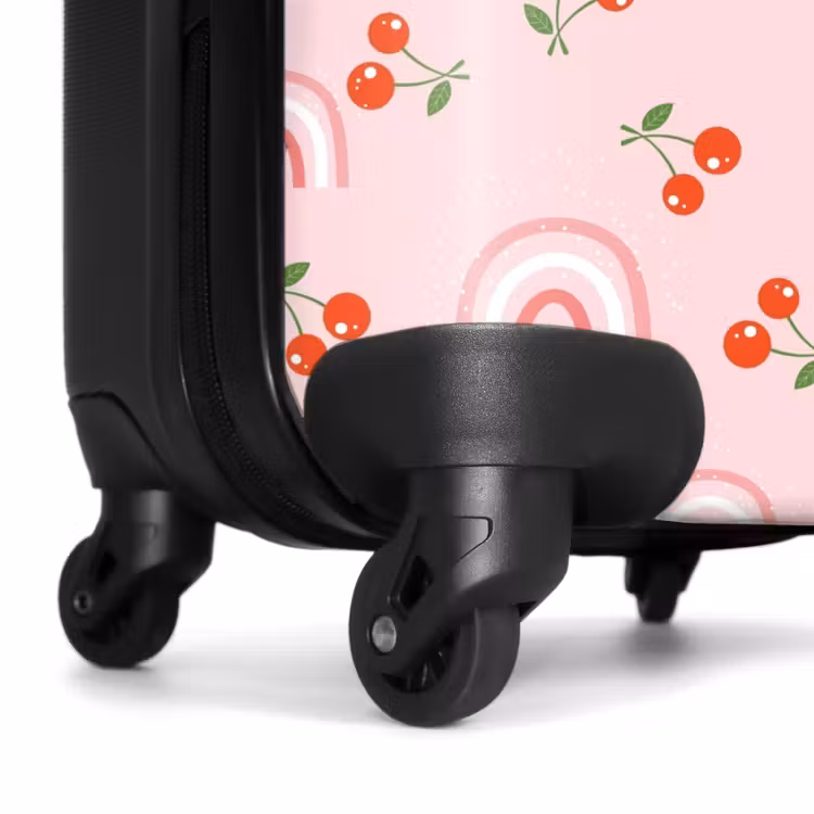 Kersen en regenboogpatroon NBS - Handbagage koffer - Unisex middel -wiel