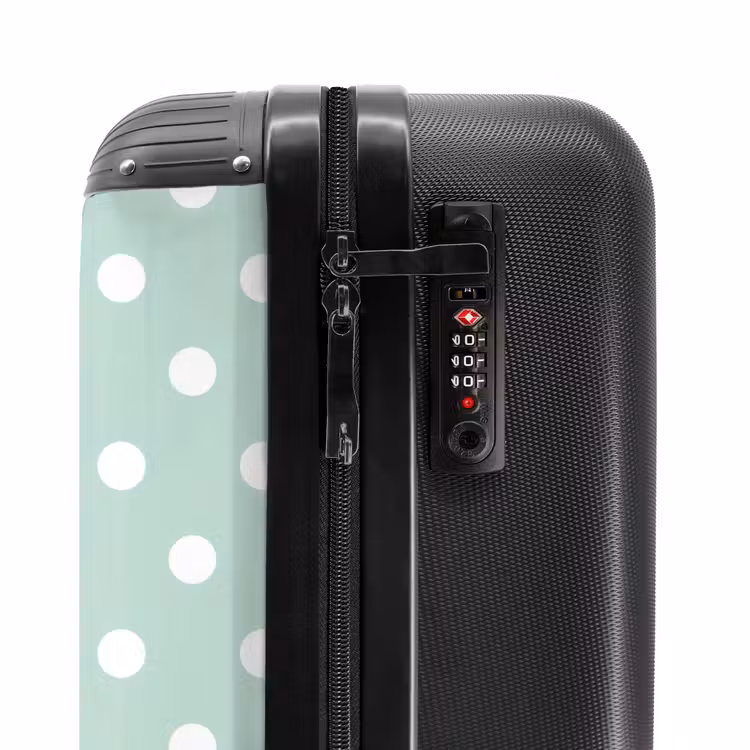 Koffer - Klassik – Polka – Grün - Klassiek - Polka - Groen NBS - Handbagage koffer - Vrouwen middel