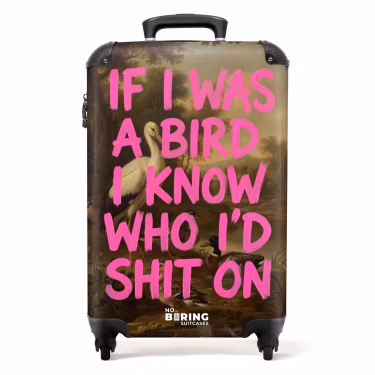 Klassiek - Humor - Roze NBS - Handbagage koffer - Volwassenen Unisex middel -productfoto_recht