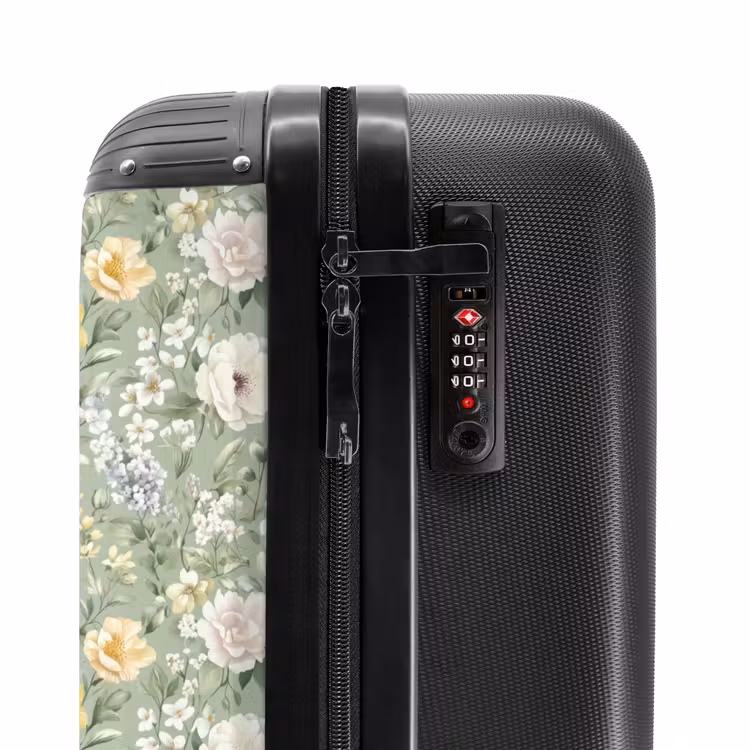 Koffer - Klassisch – Blumenmuster – Bunt - Klassiek - Bloemenpatroon - Kleurrijk NBS - Handbagage koffer - Vrouwen middel
