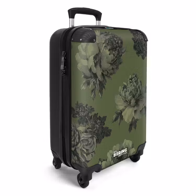 Koffer - Klassisch – botanisch – olivgrün – Blumen - Klassiek - botanisch - olijfgroen - bloemen NBS - Handbagage koffer - Volwassenen Unisex middel