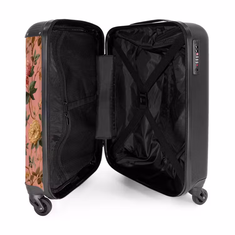 Klassiek - Botanisch - Roze NBS - Handbagage koffer - Volwassenen Unisex middel -binnenkant