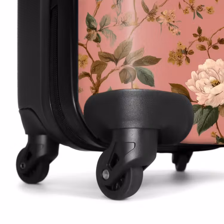 Klassiek - Botanisch - Roze NBS - Handbagage koffer - Volwassenen Unisex middel -wiel