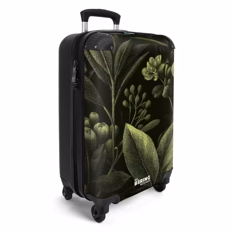 Koffer - Klassisch – Dunkel – Botanisch – Pflanzen - Klassiek - Donker - Botanisch - Planten NBS - Handbagage koffer - Volwassenen Unisex middel