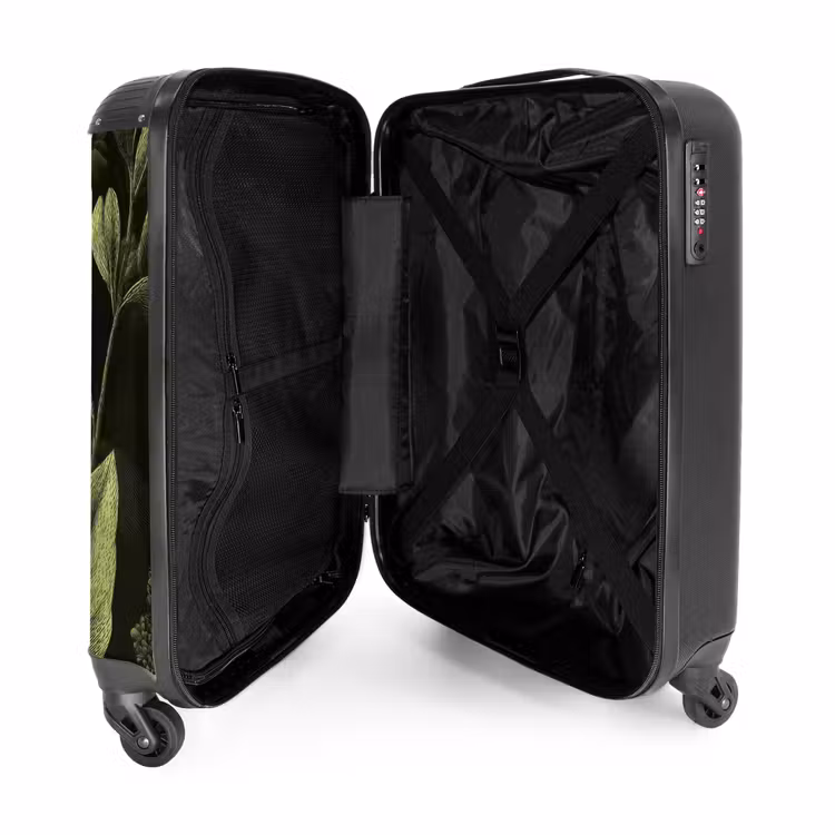 Koffer - Klassisch – Dunkel – Botanisch – Pflanzen - Klassiek - Donker - Botanisch - Planten NBS - Handbagage koffer - Volwassenen Unisex middel