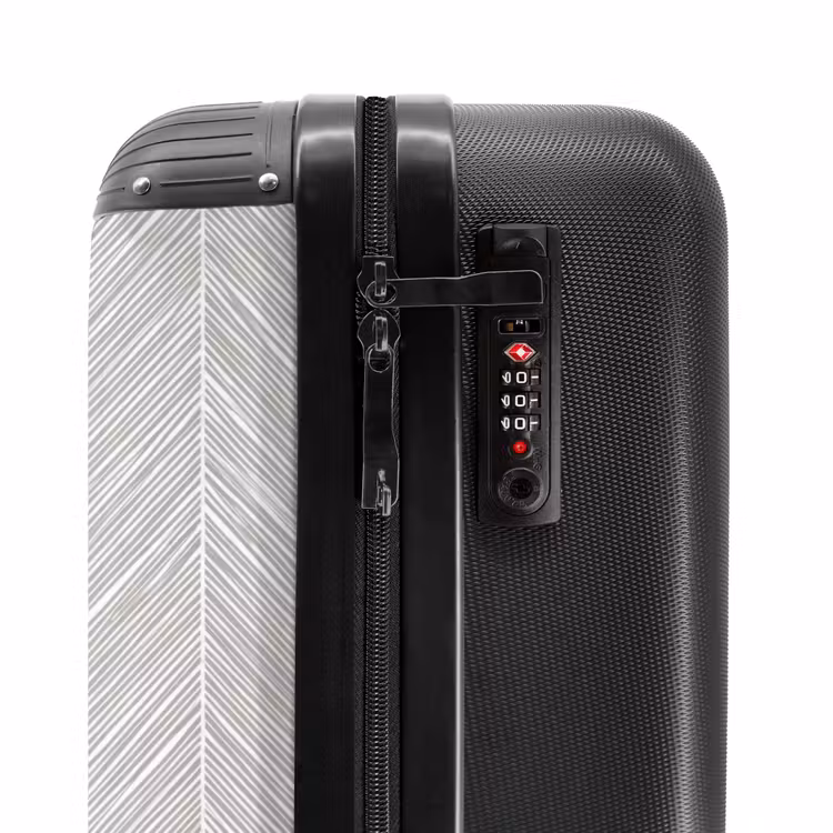 Klassiek - Visgraat - Grijs NBS - Handbagage koffer - Volwassenen Unisex middel -slot