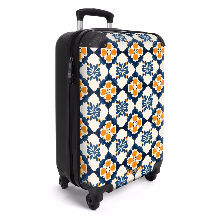 Klassiek - Geometrisch - Blauw NBS - Handbagage koffer - Volwassenen Unisex middel -productfoto_3d