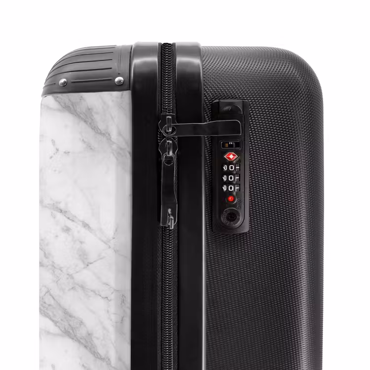 Klassiek - Marmer - Grijs NBS - Handbagage koffer - Volwassenen Unisex middel -slot