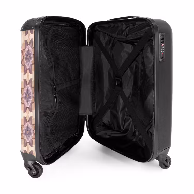 Koffer - Klassisch – Muster – Lila - Klassiek - Patroon - Paars NBS - Handbagage koffer - Vrouwen middel