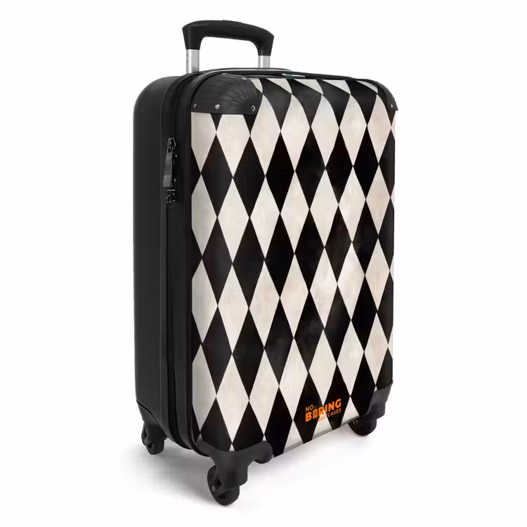Klassiek - Patroon - Zwart NBS - Handbagage koffer - Volwassenen Unisex middel -productfoto_3d