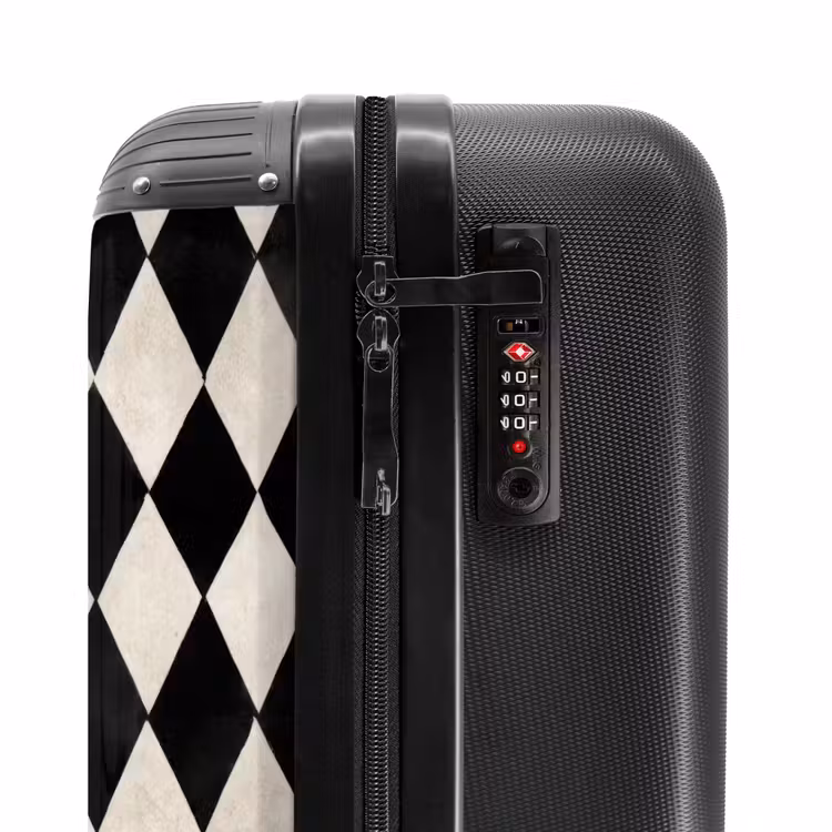Klassiek - Patroon - Zwart NBS - Handbagage koffer - Volwassenen Unisex middel -slot