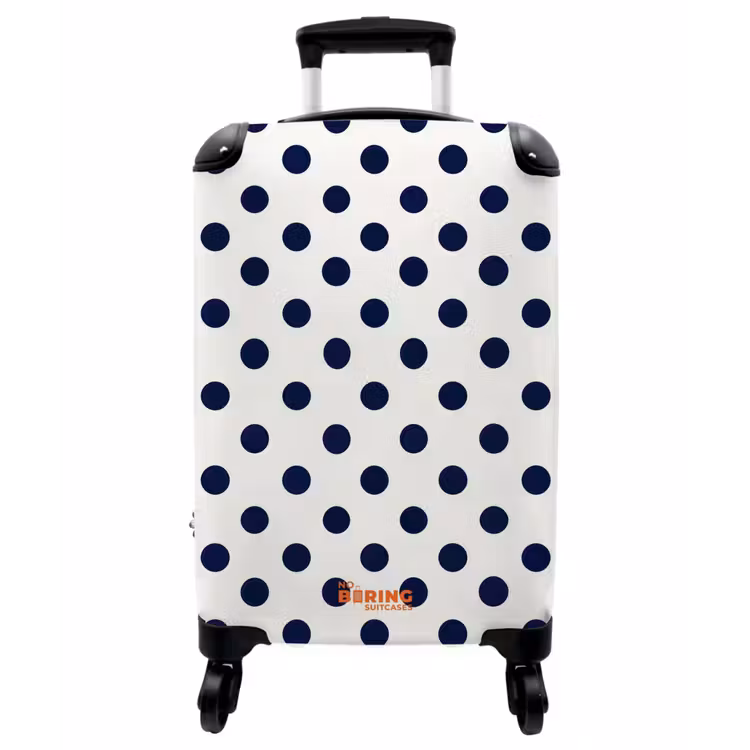 Koffer - Klassisch – Punkte – Blau - Klassiek - Stippen - Blauw NBS - Handbagage koffer - Vrouwen middel