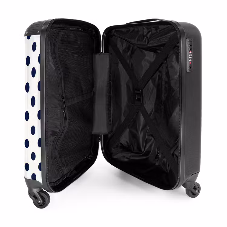 Koffer - Klassisch – Punkte – Blau - Klassiek - Stippen - Blauw NBS - Handbagage koffer - Vrouwen middel