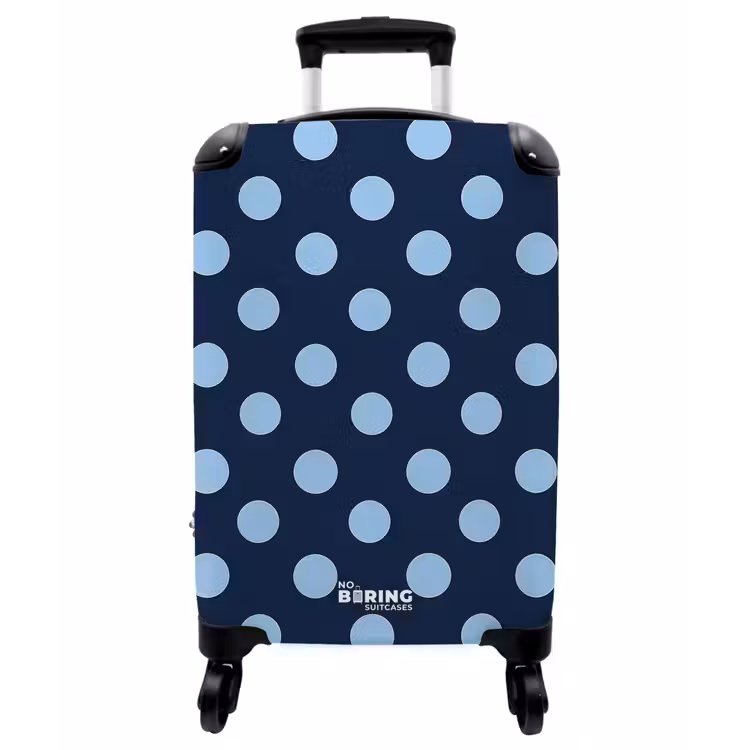 Koffer - Klassisch – Punkte – Blau - Klassiek - Dots - Blauw NBS - Handbagage koffer - Vrouwen middel