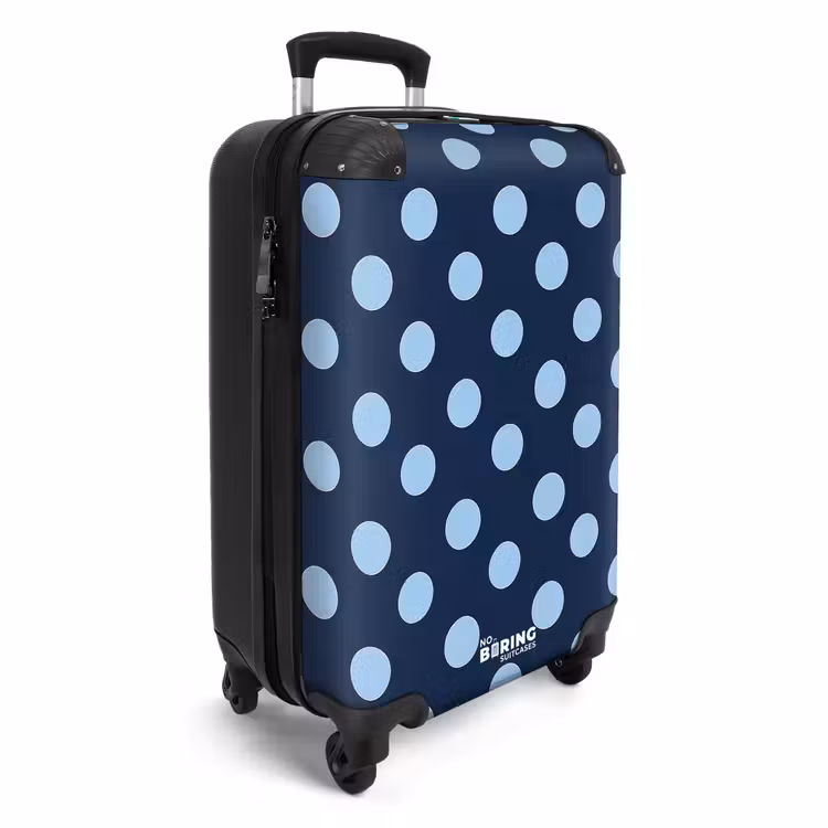 Koffer - Klassisch – Punkte – Blau - Klassiek - Dots - Blauw NBS - Handbagage koffer - Vrouwen middel
