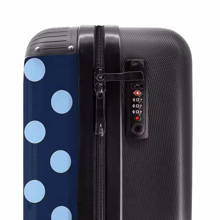 Koffer - Klassisch – Punkte – Blau - Klassiek - Dots - Blauw NBS - Handbagage koffer - Vrouwen middel