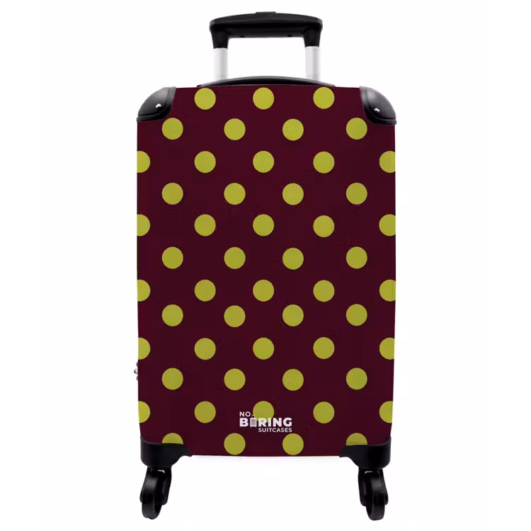 Koffer - Klassisch – Punkte – Grün - Klassiek - Stippen - Groen NBS - Handbagage koffer - Vrouwen middel