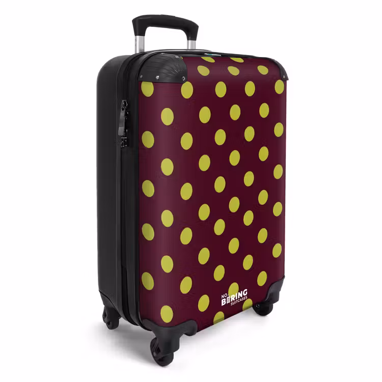 Koffer - Klassisch – Punkte – Grün - Klassiek - Stippen - Groen NBS - Handbagage koffer - Vrouwen middel
