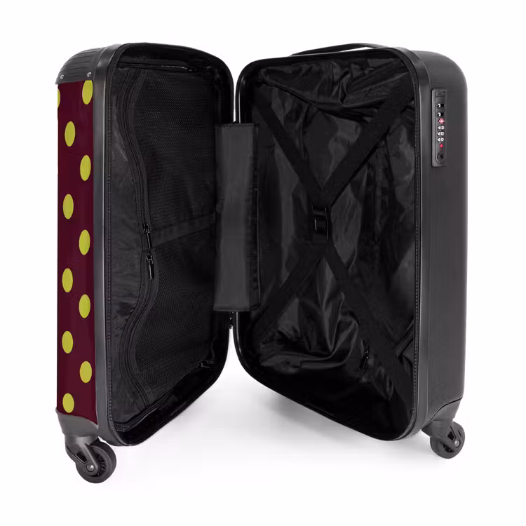 Koffer - Klassisch – Punkte – Grün - Klassiek - Stippen - Groen NBS - Handbagage koffer - Vrouwen middel