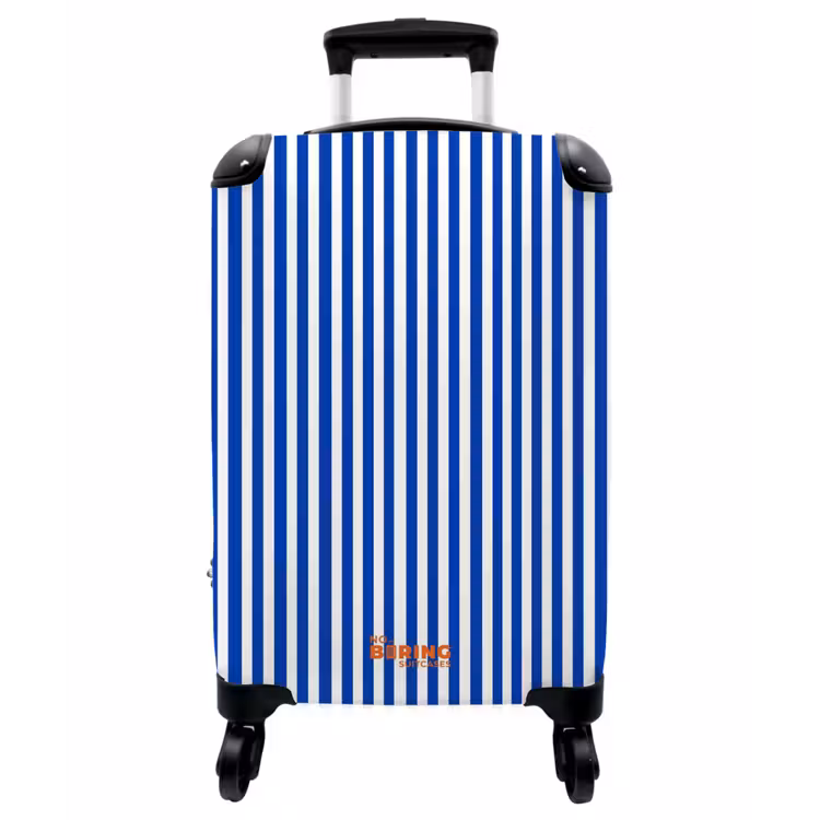 Koffer - Klassisch – Streifen – Blau - Klassiek - Strepen - Blauw NBS - Handbagage koffer - Vrouwen middel
