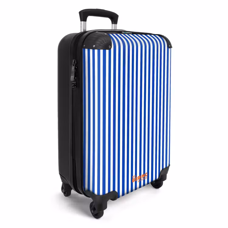 Koffer - Klassisch – Streifen – Blau - Klassiek - Strepen - Blauw NBS - Handbagage koffer - Vrouwen middel