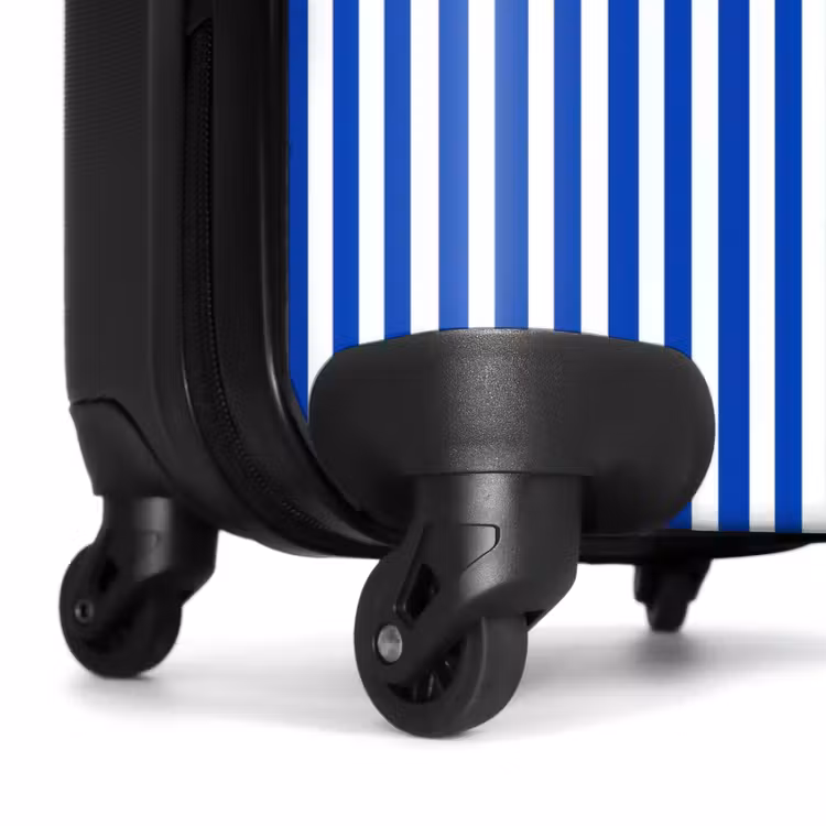 Koffer - Klassisch – Streifen – Blau - Klassiek - Strepen - Blauw NBS - Handbagage koffer - Vrouwen middel