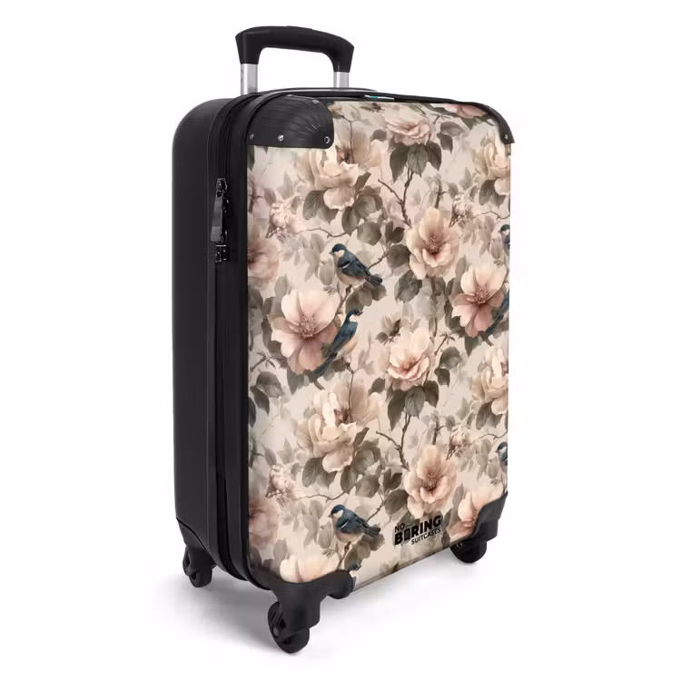 Klassiek - Vogels - Kleurrijk NBS - Handbagage koffer - Volwassenen Unisex middel -productfoto_3d