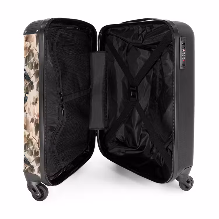 Klassiek - Vogels - Kleurrijk NBS - Handbagage koffer - Volwassenen Unisex middel -binnenkant