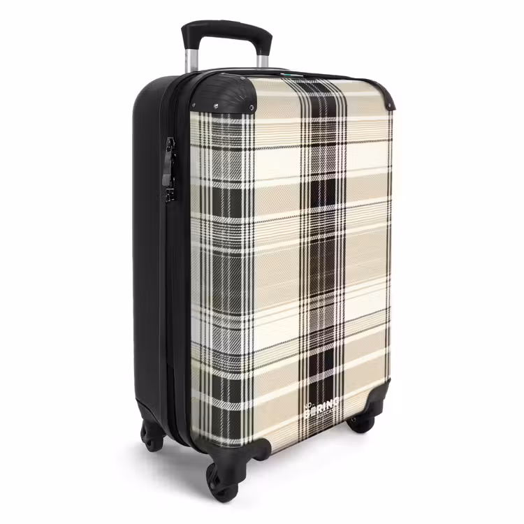 Klassiek geruit patroon in beige NBS - Handbagage koffer - Unisex middel -productfoto_3d