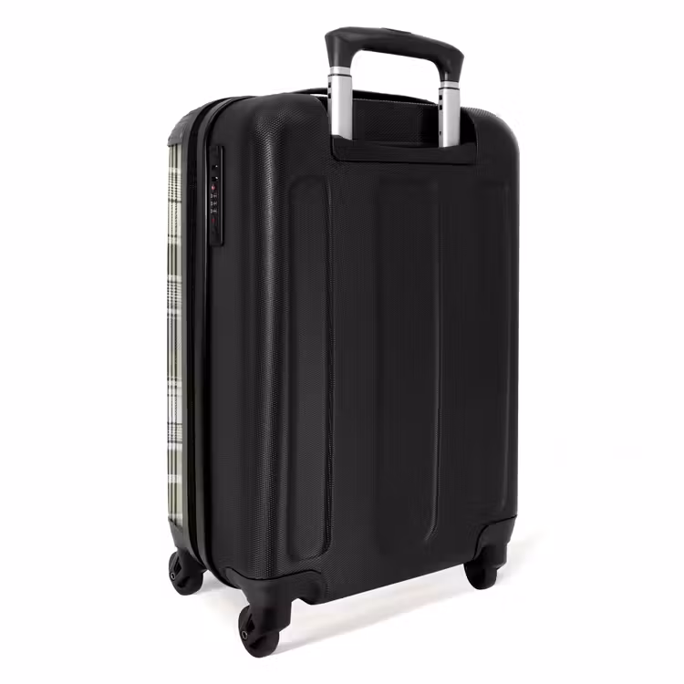 Klassiek geruit patroon in beige NBS - Handbagage koffer - Unisex middel -achterkant