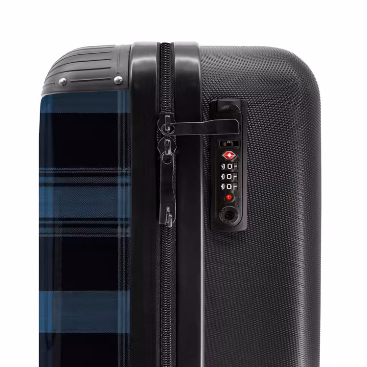 Klassiek geruit patroon in blauw tinten NBS - Handbagage koffer - Unisex middel -slot