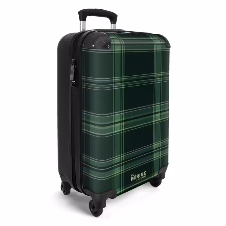 Klassiek geruit patroon in groene tinten NBS - Handbagage koffer - Unisex middel -productfoto_3d