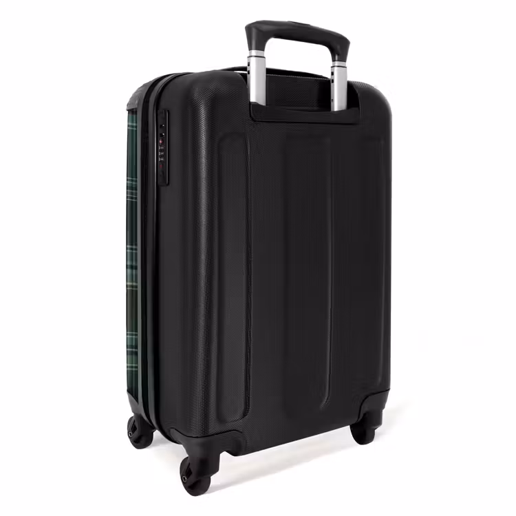 Klassiek geruit patroon in groene tinten NBS - Handbagage koffer - Unisex middel -achterkant