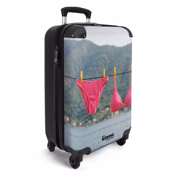 Koffer - Kleidung – Bademode – Wäscheleine – Sommer – Rosa - Kleding - Badkleding - Waslijn - Zomer - Roze NBS - Handbagage koffer - Vrouwen middel