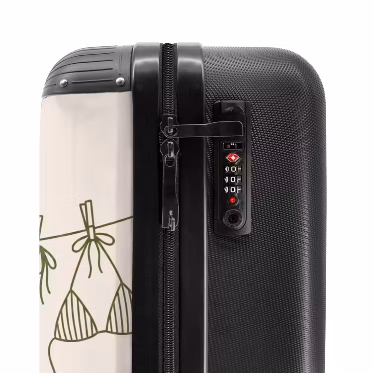 Koffer - Kleidung – Wäscheleine – Sommer – Strichzeichnung – Grün - Kleding - Waslijn - Zomer - Lijntekening - Groen NBS - Handbagage koffer - Vrouwen middel