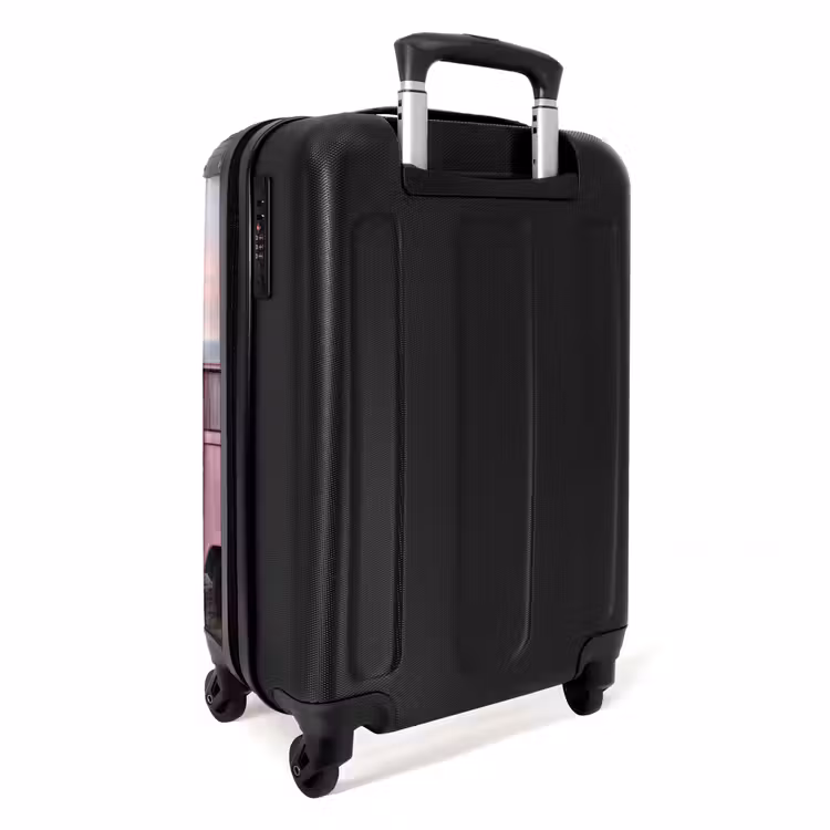 Koffer - Kleinbus – Strand – Surfbrett – Sommer – Rosa - Busje - Strand - Surfplank - Zomer - Roze NBS - Handbagage koffer - Vrouwen middel