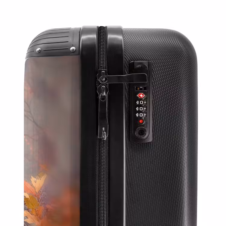 Koffer - Paard - Bloemen - Natuur - Paars - Dieren NBS - Handbagage koffer - Unisex middel -slot