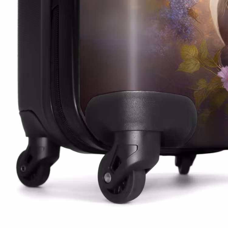 Koffer - Paard - Natuur - Dieren - Bloemen - Paars Koffer - NBS - Handbagage middel -wiel