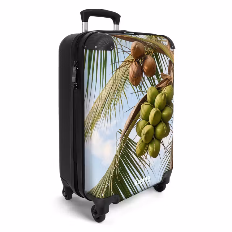 Koffer - Kokosnuss – Baum – Tropisch – Natur – Grün - Kokosnoot - Boom - Tropisch - Natuur - Groen NBS - Handbagage koffer - Volwassenen Unisex middel